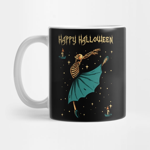 Ballet dancing skeleton tshirt halloween costume gift t-shirt by American Woman